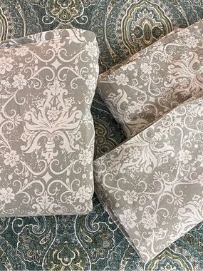Neutral Grey and White Damask Bedding Set - Home Bedding Sheets 100% cotton Full